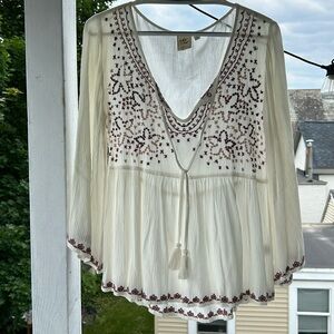 White crow bohemian style blouse